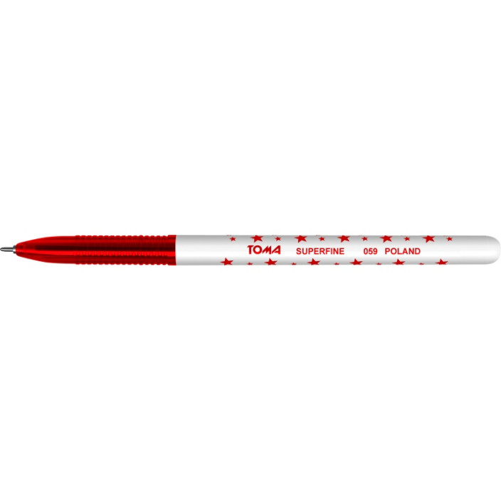 Długopis jednorazowy TOMA Superfine czerwony