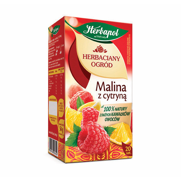 Herbata owocowa HERBAPOL Malinowa z cytryną 20szt.
