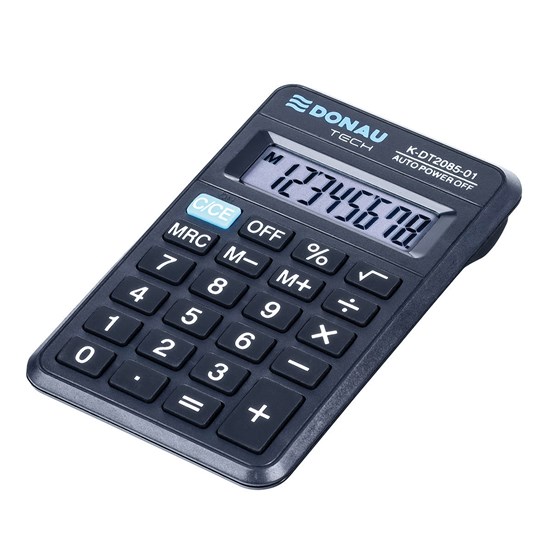 Kalkulator kieszonkowy DONAU TECH 8-cyfrowy 114x69x18mm czarny