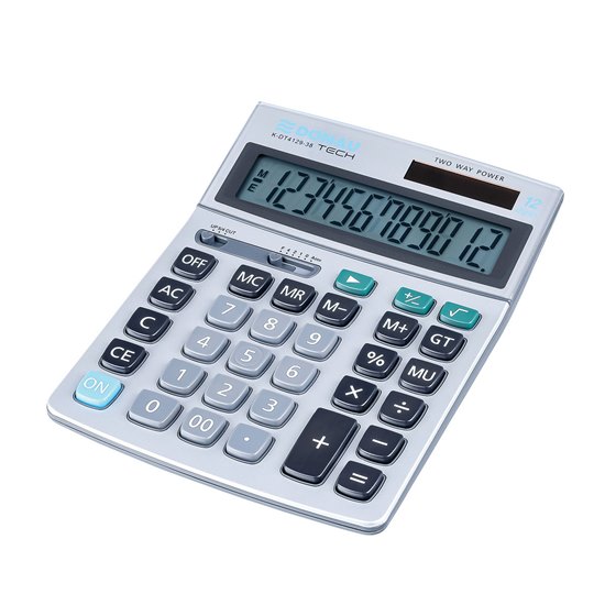 Kalkulator biurowy DONAU TECH 12-cyfrowy 210x154x34mm srebrny
