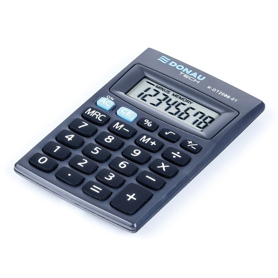 Kalkulator kieszonkowy DONAU TECH 8-cyfrowy 127x104x8mm czarny