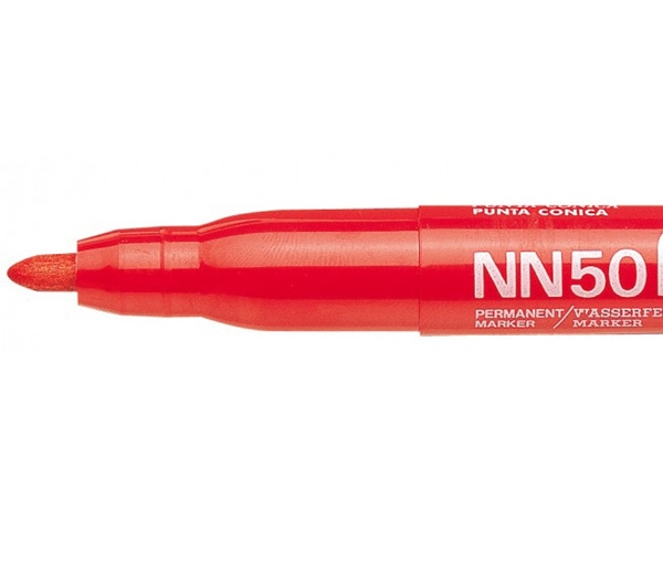 Marker permanentny PENTEL NN50 okrągły ekologiczny czerwony