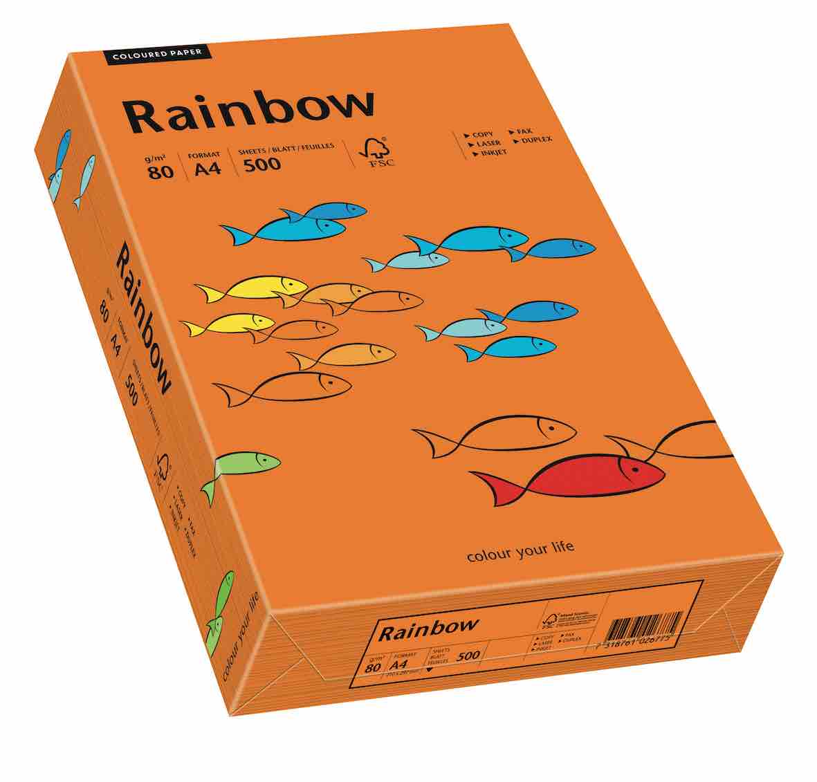 kolorowy papier do druku ciemno - pomarańczowy ryza papieru Rainbow 