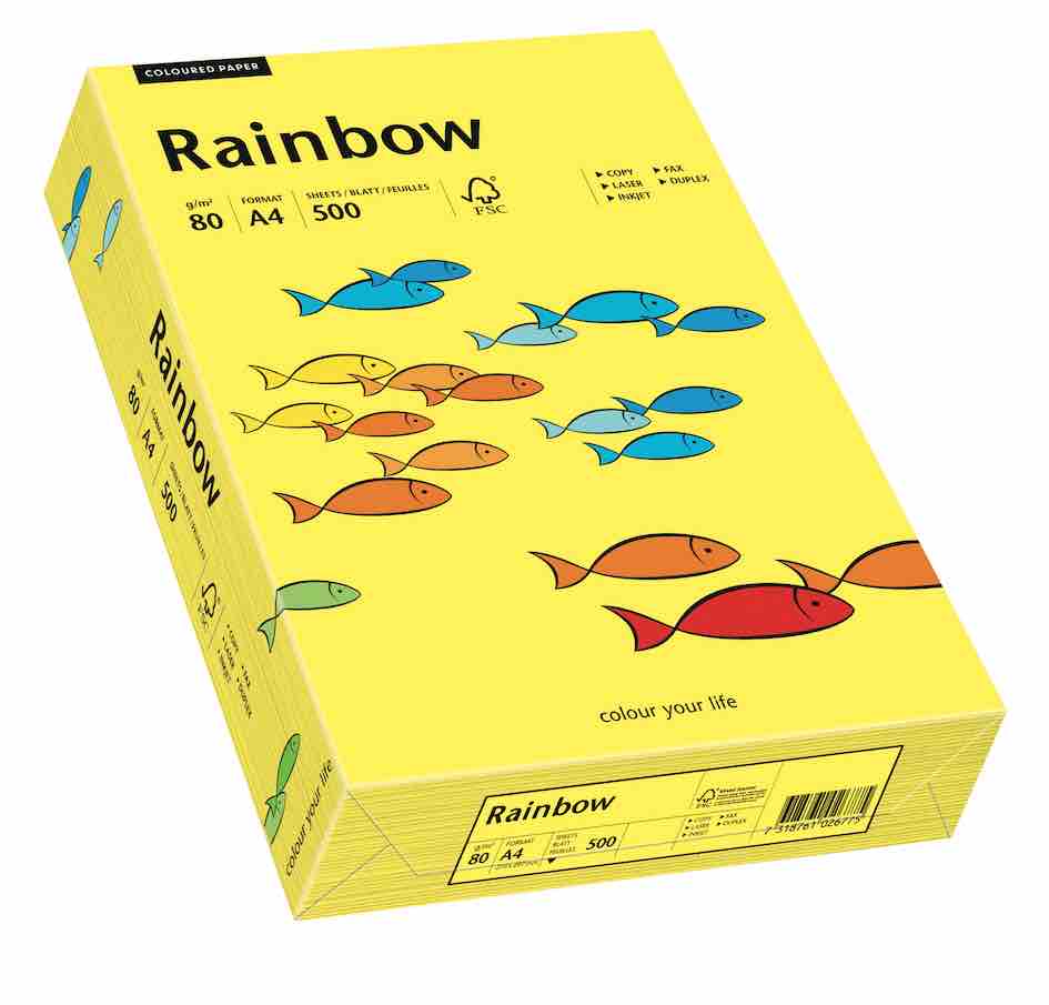 ryza kolorowego papieru Rainbow A4 