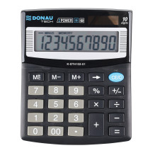 Kalkulator biurowy DONAU TECH 10-cyfrowy 125x100x27mm czarny