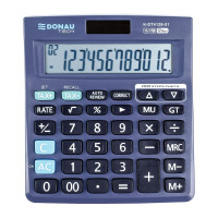 Kalkulator biurowy DONAU TECH K-DT4128-01 12-cyfrowy czarny