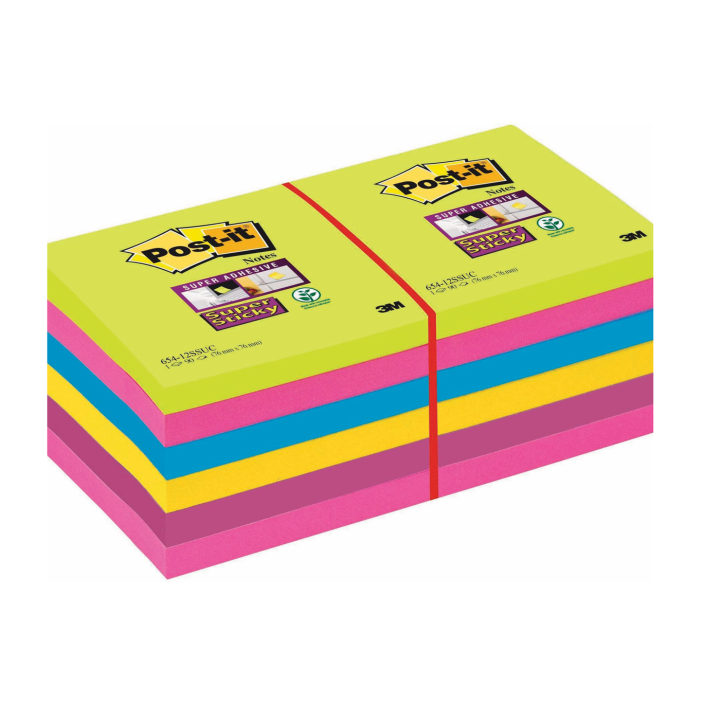 Karteczki samoprzylepne Post-it Super Sticky 76x76mm neonowe 3M-70005252062
