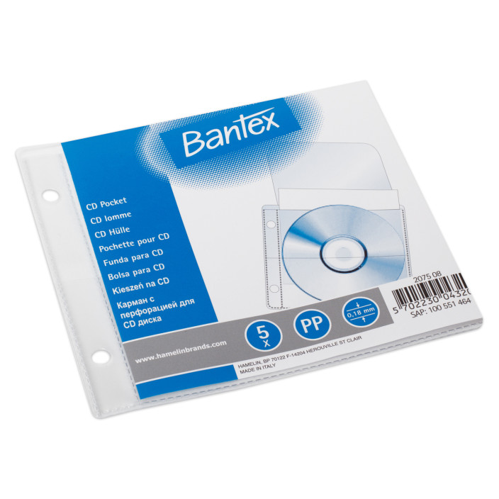 Koszulki na CD/DVD BANTEX 5szt 100551464