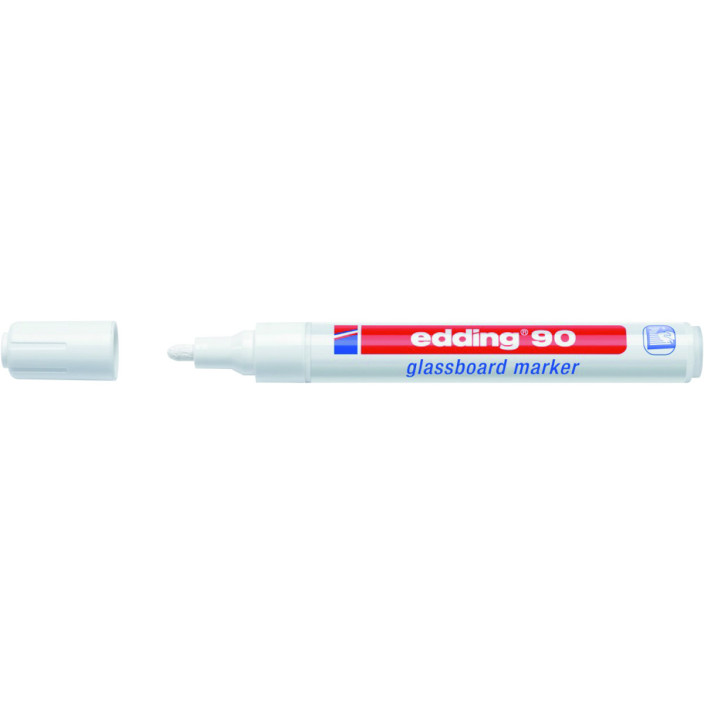 Marker do tablic szklanych EDDING E-90 2-3mm okrągły biały