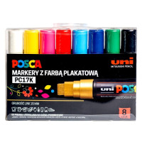 Marker UNI Posca PC-17K z farbą plakatową mix kolorów 8szt.