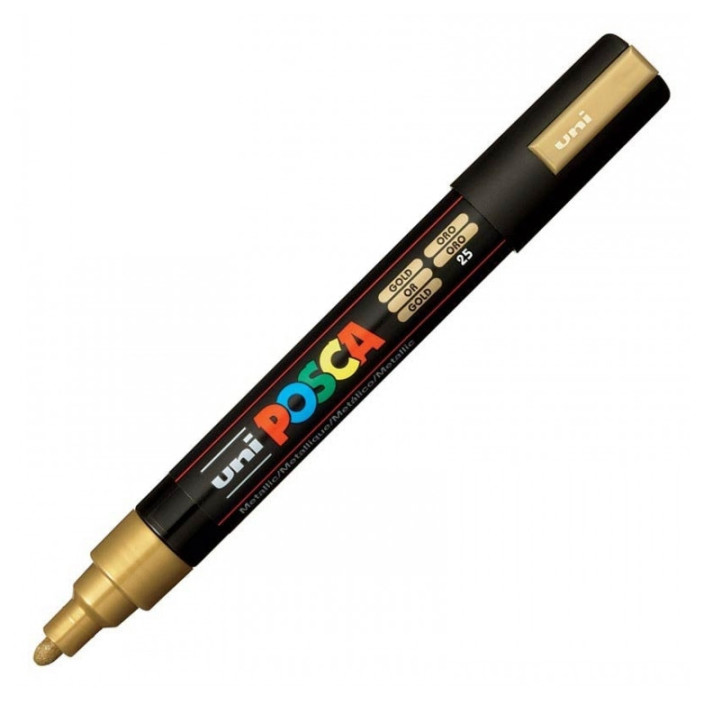 Marker UNI Posca PC-5M z farbą plakatową złoty