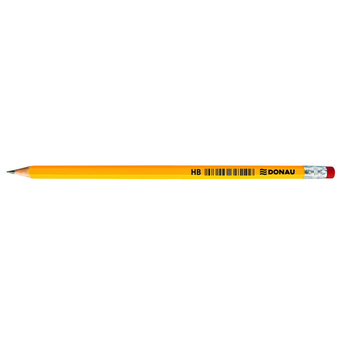 Ołówek drewniany DONAU z gumką HB