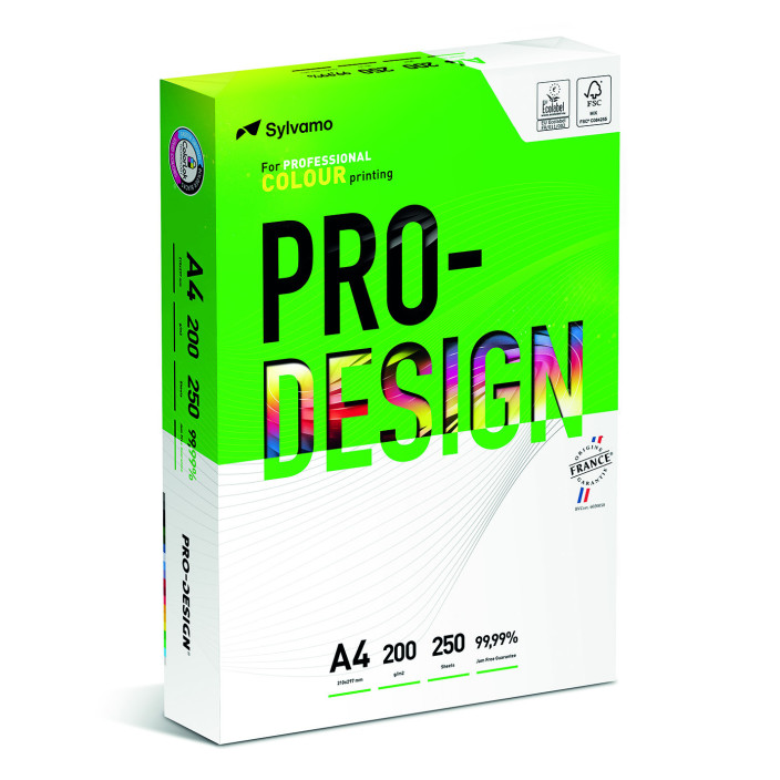 Papier PRO-DESIGN A4 200g do drukarki i ksero - ryza 250 ark.