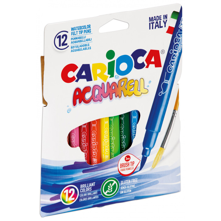 Pisak artystyczny CARIOCA Aquarel kpl. 12 sztuk mix kolorów