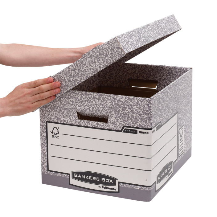 Pudło archiwizacyjne ze zdejmowanym wiekiem FELLOWES Bankers Box System z FSC FastFold op. 10 sztuk