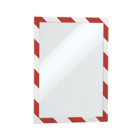 Samoprzylepna ramka magnetyczna DURABLE DURAFRAME SECURITY A4 czerwono-biała 5 szt.