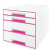 Szuflady na dokumenty LEITZ WOW różowe - 4 szufladki 52132023 