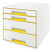 Szuflady na dokumenty LEITZ WOW żółte - 4 szufladki 52132016