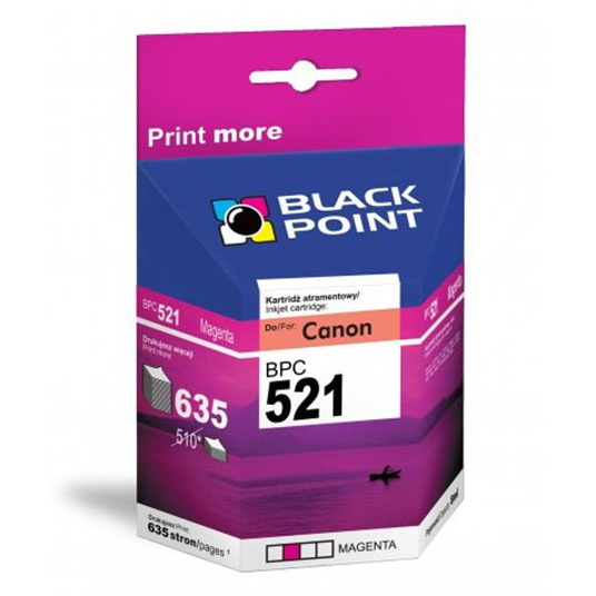 Tusz BLACK POINT CANON CLI-521M magenta (purpurowy)