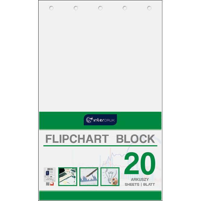 Blok do flipcharta INTERDRUK uniwersalny 65x100cm 20 kartek gładki 