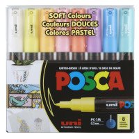 Marker UNI Posca PC-1M Soft Colors mix kolorów 8szt.