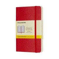 Notatnik MOLESKINE Classic P 9x14cm miękki w kratkę 192 strony czerwony