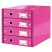 Szuflady na dokumenty LEITZ WOW C&S różowe - 4 szufladki 60490023
