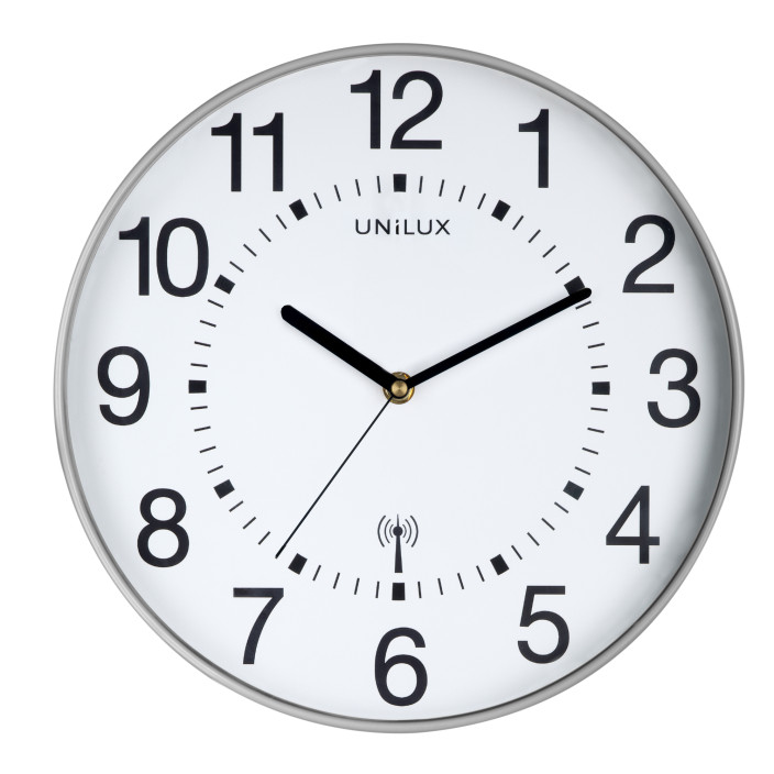 Zegar ze srebrnym obramowaniem Unilux Wave 30cm 400094562